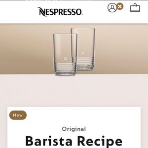 Nespresso barista recipe glass large x2